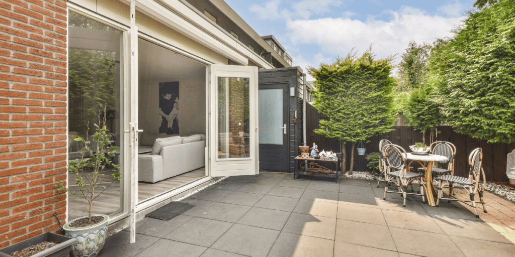 patio builders jeffersontown ky patio with folding door opening to the living room