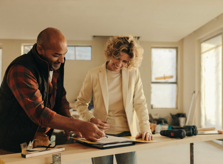 Home remodeling contractors Lyndon, KY - Enterprise Home Improvements - a contractor consulting with a client.