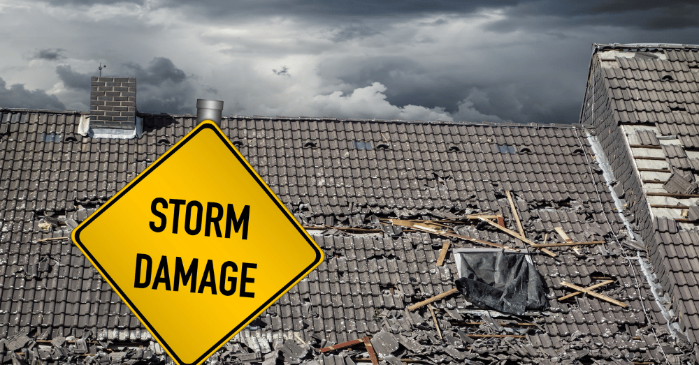 storm damage repair lyndon ky - storm damage sign in front of damaged building